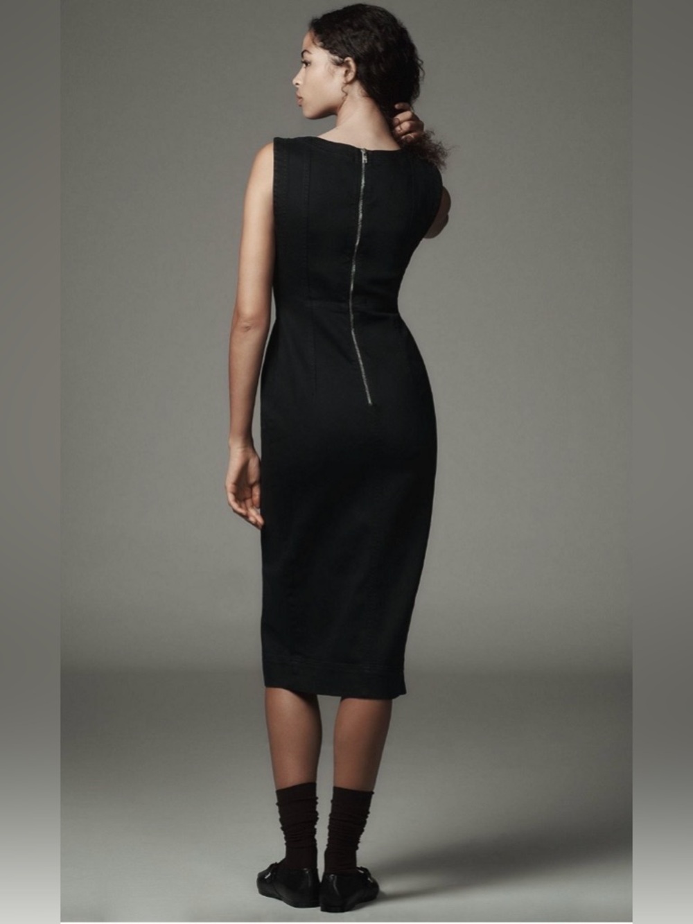 Anthropology Pilcro Sleeveless Denim Midi Dress, SZ: S. Black. - Picture 2 of 5